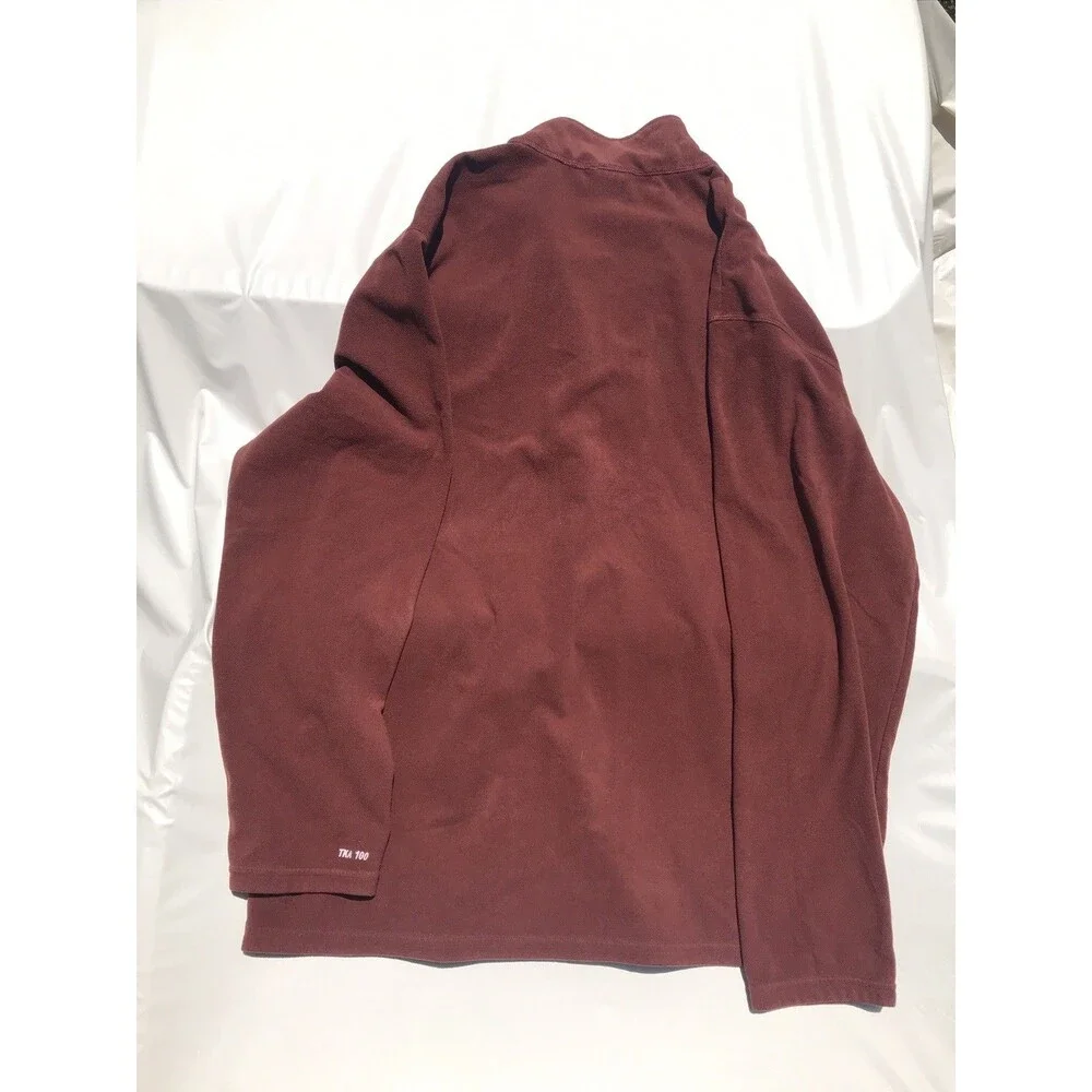 The North Face Mens TKA 100 Glacier Quarter Zip Fleece Pullover Maroon XLarge